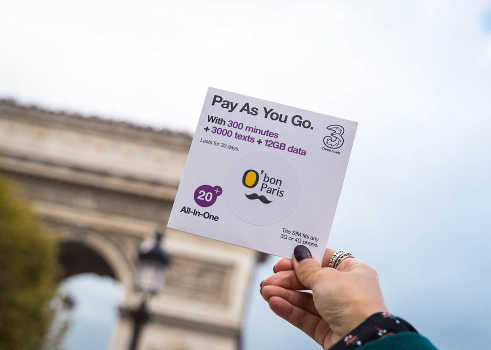 3SIM card O'Bon Paris Easy to be Parisian